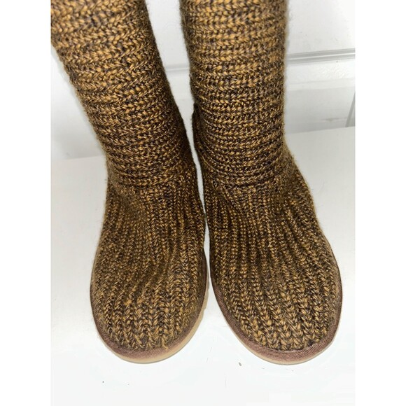 UGG Australia Women’s Classic Y2K Cardy Tall Knit Boots size 7 Sheepskin Lined - Picture 6 of 13